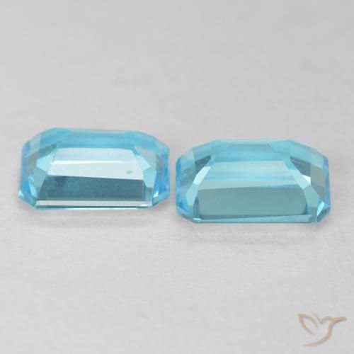 Gemme di Topazio Blu svizzero naturale da 3.73 ct, Ottagonale / Taglio smeraldo, VVS