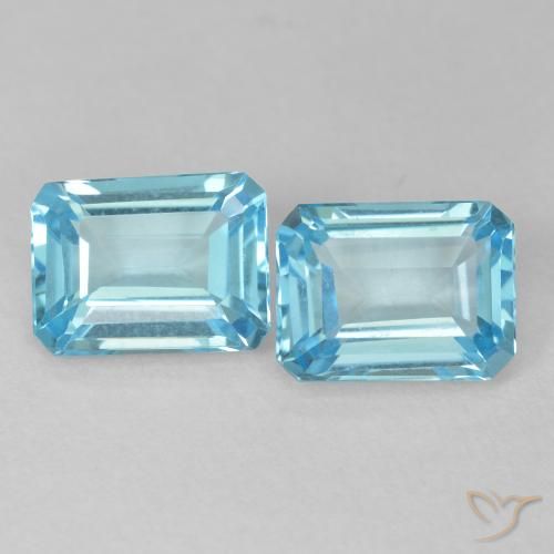3.90ctw Naturale Blu svizzero Topazio, Taglio smeraldo, VVS