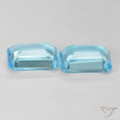 Gemme di Topazio Blu svizzero naturale da 3.90 ct, Ottagonale / Taglio smeraldo, VVS