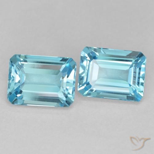 Gemme di Topazio Blu svizzero naturale da 4.04 ct, Ottagonale / Taglio smeraldo, VVS