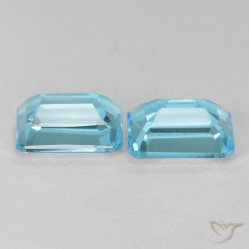 Gemme di Topazio Blu svizzero naturale da 4.04 ct, Ottagonale / Taglio smeraldo, VVS