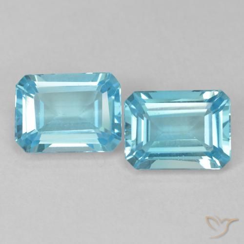 4.08ctw Naturale Blu svizzero Topazio, Taglio smeraldo, VVS