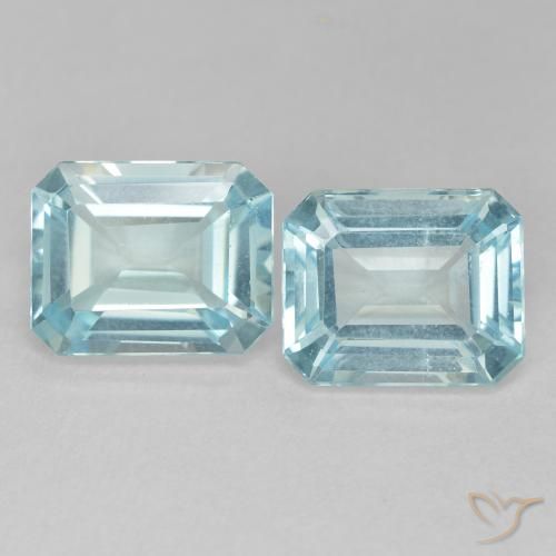 7.63ctw Naturale Azzurro Topazio, Taglio smeraldo, VVS-VS