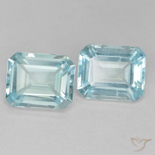 Gemme di Topazio Azzurro naturale da 7.63 ct, Ottagonale / Taglio smeraldo, VVS-VS