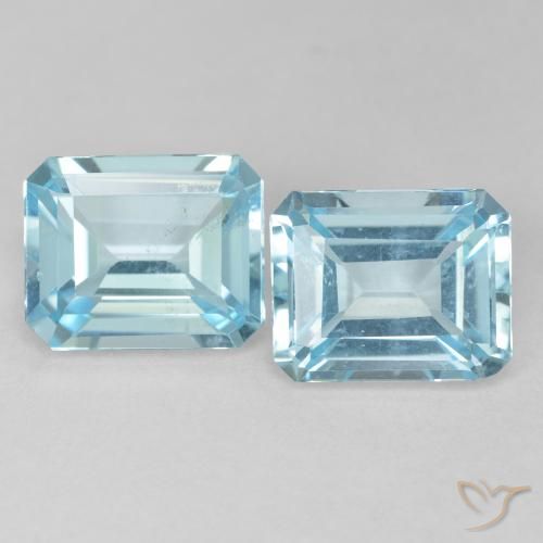 7.63ctw Naturale Azzurro Topazio, Taglio smeraldo, VVS-VS