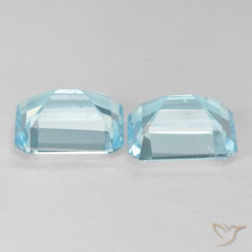 Gemme di Topazio Azzurro naturale da 7.63 ct, Ottagonale / Taglio smeraldo, VVS-VS