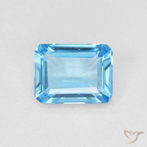1.80ct Naturale Blu cielo profondo Deep Topazio, Taglio smeraldo, VVS