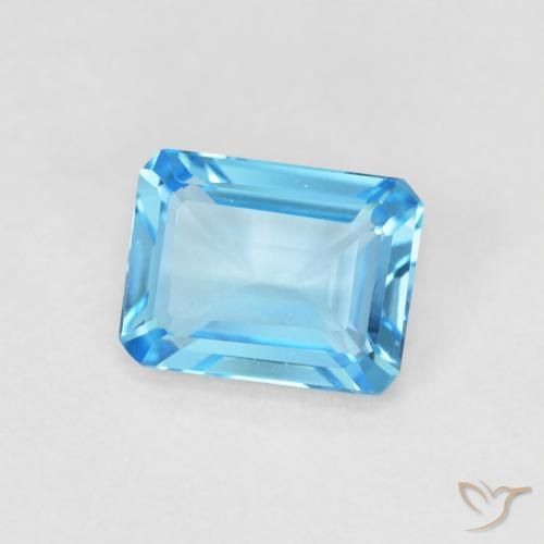 Topazio Blu cielo profondo Deep naturale da 1.80 ct, Ottagonale / Taglio smeraldo, VVS
