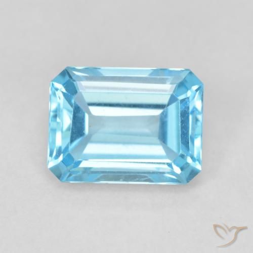 2.02ct Naturale Blu svizzero Topazio, Taglio smeraldo, VVS