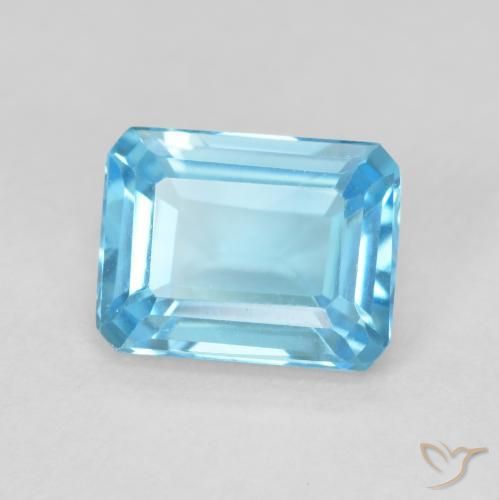 1.92ct Naturale Blu svizzero Topazio, Taglio smeraldo, VVS