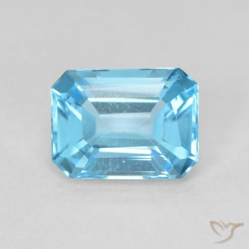 1.90ct Naturale Blu svizzero Topazio, Taglio smeraldo, VVS