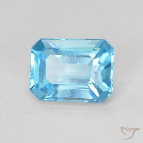 Topazio Blu svizzero naturale da 1.90 ct, Ottagonale / Taglio smeraldo, VVS