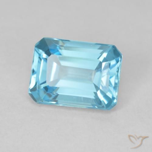 Topazio Blu svizzero naturale da 2.02 ct, Ottagonale / Taglio smeraldo, VVS