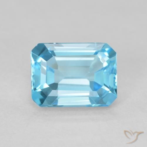 Topazio Blu svizzero naturale da 1.86 ct, Ottagonale / Taglio smeraldo, VVS