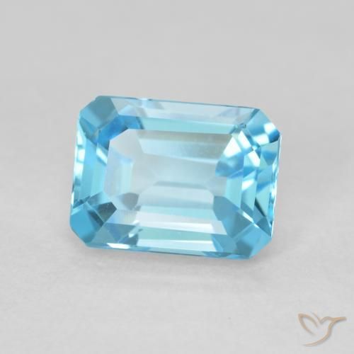 Topazio Blu svizzero naturale da 1.86 ct, Ottagonale / Taglio smeraldo, VVS
