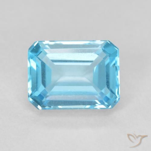 2.16ct Naturale Blu svizzero Topazio, Taglio smeraldo, VVS