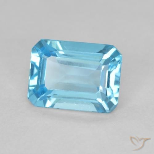 Topazio Blu svizzero naturale da 1.78 ct, Ottagonale / Taglio smeraldo, VVS