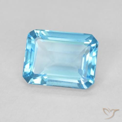 Topazio Blu svizzero naturale da 1.70 ct, Ottagonale / Taglio smeraldo, VVS