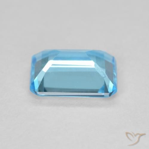 Topazio Blu svizzero naturale da 1.70 ct, Ottagonale / Taglio smeraldo, VVS