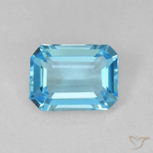 1.99ct Naturale Blu svizzero Topazio, Taglio smeraldo, VVS