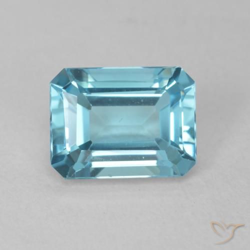 2.07ct Naturale Azzurro Topazio, Taglio smeraldo, VVS
