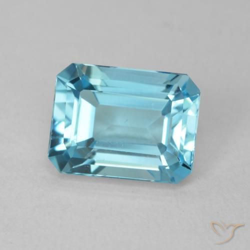 Topazio Azzurro naturale da 2.07 ct, Ottagonale / Taglio smeraldo, VVS
