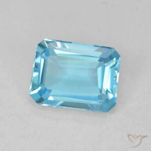 Topazio Blu svizzero naturale da 2.04 ct, Ottagonale / Taglio smeraldo, VVS