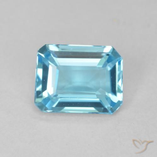 Topazio Blu svizzero naturale da 1.70 ct, Ottagonale / Taglio smeraldo, VVS