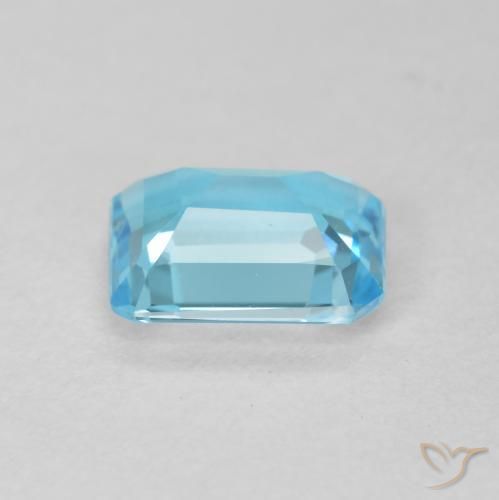 Topazio Blu svizzero naturale da 1.70 ct, Ottagonale / Taglio smeraldo, VVS