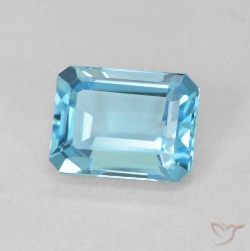 Topazio Blu svizzero naturale da 2.09 ct, Ottagonale / Taglio smeraldo, VVS