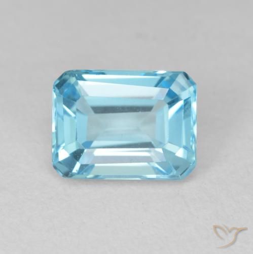 2.14ct Naturale Blu svizzero Topazio, Taglio smeraldo, VVS