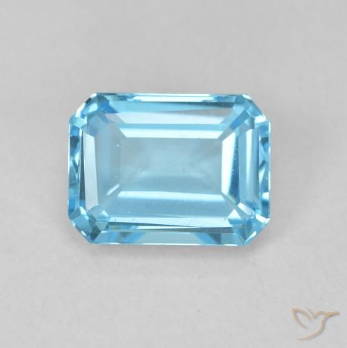 Topazio Blu svizzero naturale da 2.11 ct, Ottagonale / Taglio smeraldo, VVS