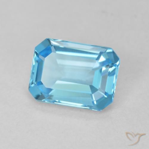 Topazio Blu svizzero naturale da 1.80 ct, Ottagonale / Taglio smeraldo, VVS