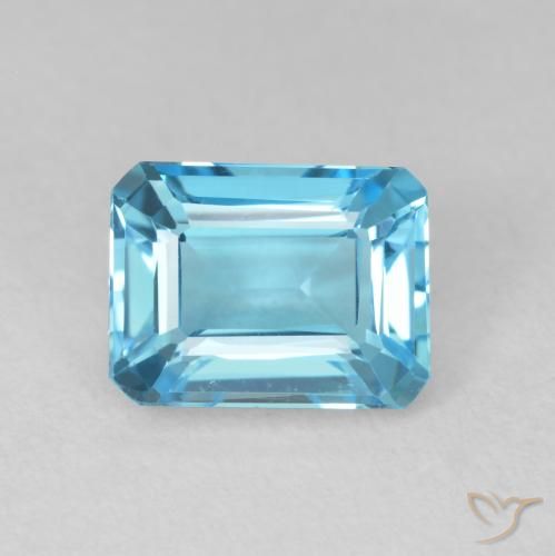 2.20ct Naturale Blu svizzero Topazio, Taglio smeraldo, VVS