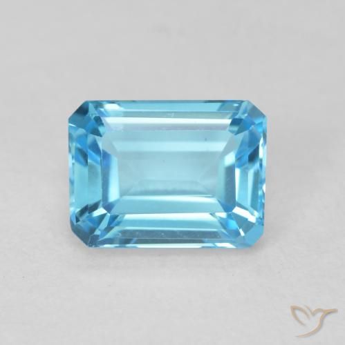 Topazio Blu svizzero naturale da 2.14 ct, Ottagonale / Taglio smeraldo, VVS