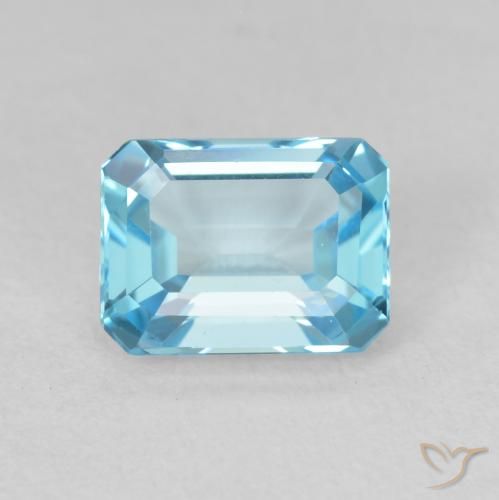 2.20ct Naturale Blu svizzero Topazio, Taglio smeraldo, VVS
