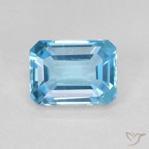 2.06ct Naturale Blu svizzero Topazio, Taglio smeraldo, VVS