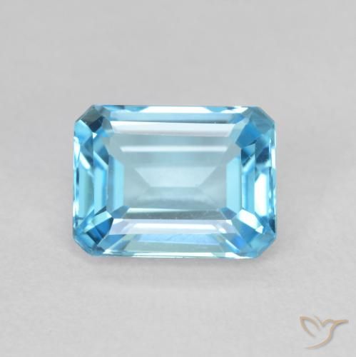 Topazio Blu svizzero naturale da 1.99 ct, Ottagonale / Taglio smeraldo, VVS