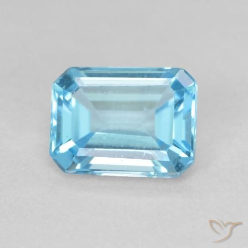 2.12ct Naturale Blu svizzero Topazio, Taglio smeraldo, VVS