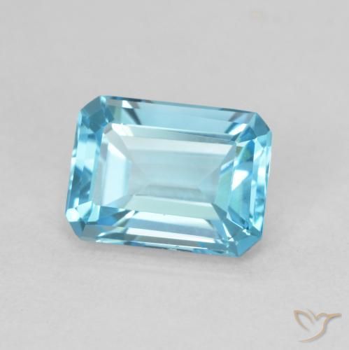 Topazio Blu svizzero naturale da 1.84 ct, Ottagonale / Taglio smeraldo, VVS
