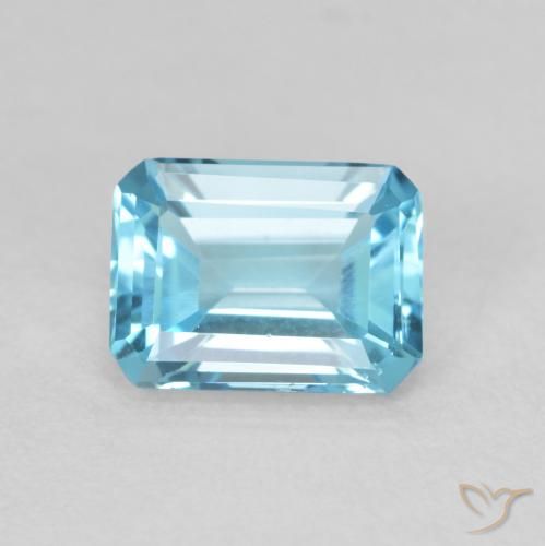 Topazio Blu svizzero naturale da 1.84 ct, Ottagonale / Taglio smeraldo, VVS