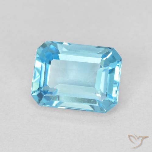 Topazio Blu svizzero naturale da 1.86 ct, Ottagonale / Taglio smeraldo, VVS