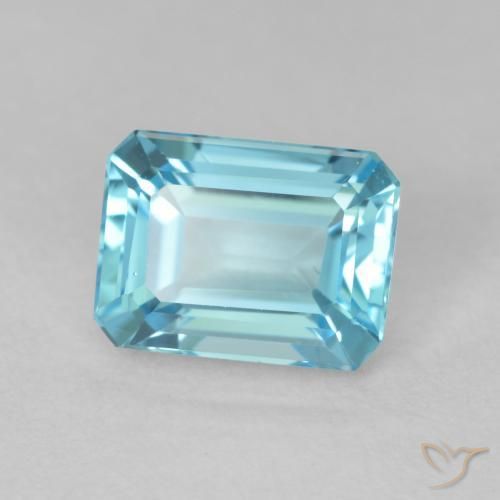 Topazio Azzurro cielo chiaro naturale da 2.00 ct, Ottagonale / Taglio smeraldo, VVS
