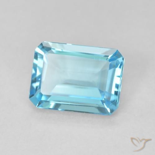 Topazio Azzurro cielo chiaro naturale da 1.77 ct, Ottagonale / Taglio smeraldo, VVS