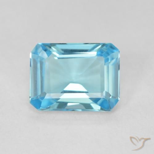 1.68ct Naturale Blu svizzero Topazio, Taglio smeraldo, VVS