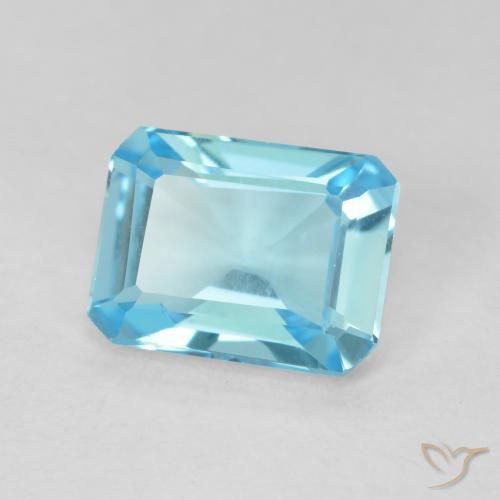 Topazio Blu svizzero naturale da 1.68 ct, Ottagonale / Taglio smeraldo, VVS