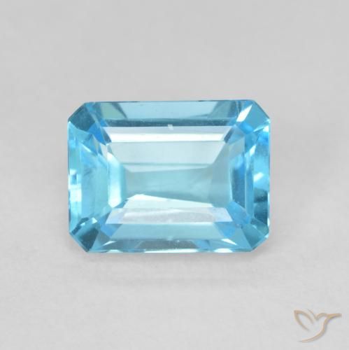 Topazio Blu svizzero naturale da 1.87 ct, Ottagonale / Taglio smeraldo, VVS