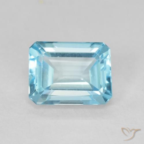 Topazio Azzurro naturale da 1.97 ct, Ottagonale / Taglio smeraldo, VVS