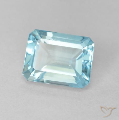 Topazio Azzurro naturale da 1.97 ct, Ottagonale / Taglio smeraldo, VVS