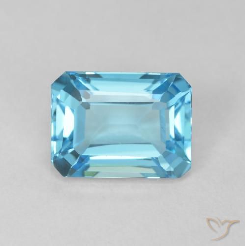 2.02ct Naturale Blu svizzero Topazio, Taglio smeraldo, VVS